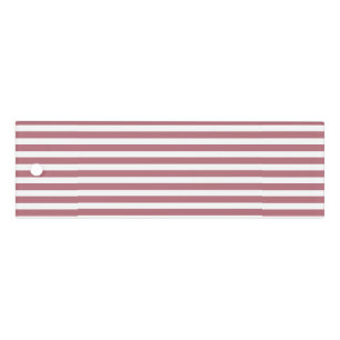 Rose Gold White Simple Horizontal Striped Ruler