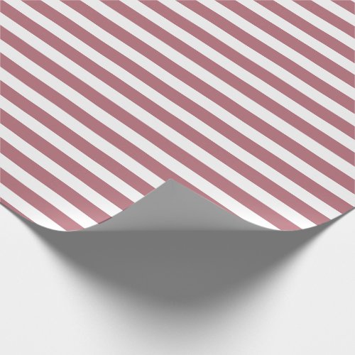 Rose Gold White Simple Horizontal Striped Wrapping Paper