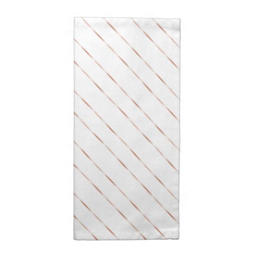 Rose Gold White Stripes  Cloth Napkin