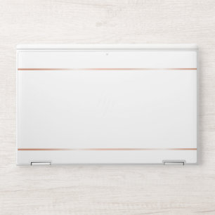 Rose Gold White Stripes HP Laptop Skin