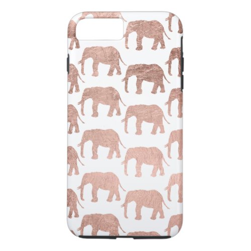 Rose gold wild elephants pattern simple iPhone 8 plus7 plus case