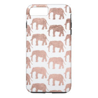 Rose gold wild elephants pattern simple iPhone 8 plus/7 plus case