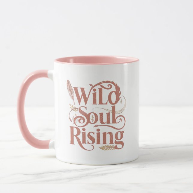 Rose Gold Wild Soul Rising Free Spirit Mug (Left)