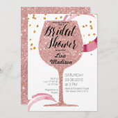 Rose Gold Wine Bridal Shower Invitation card (Front/Back)