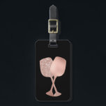 Rose Gold  Wine Glasses Metallic  Luggage Luggage Tag<br><div class="desc">This design was created though digital art. It may be personalized in the area provide or customizing by choosing the click to customize further option and changing the name, initials or words. You may also change the text color and style or delete the text for an image only design. Contact...</div>