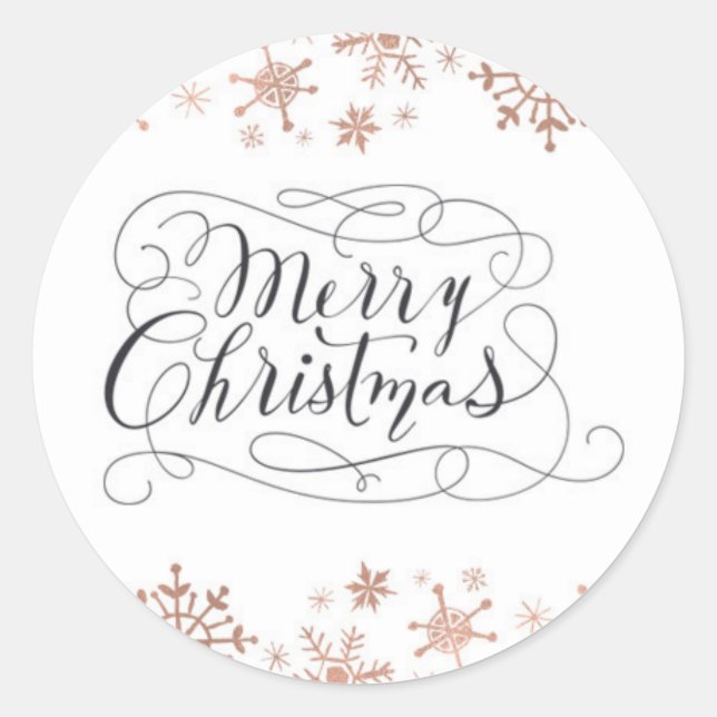 Rose Gold Winter Wonderland Christmas Stickers (Front)