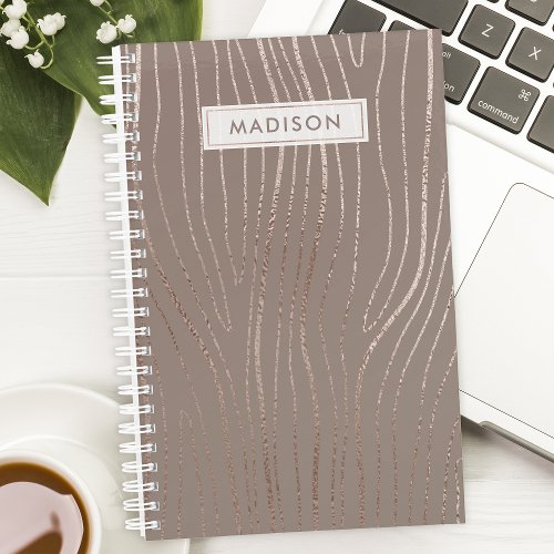 Rose Gold Wood Grain Abstract Luxe Glam Planner