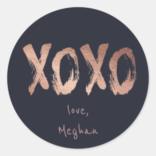 Rose Gold XOXO   Personalized Sticker