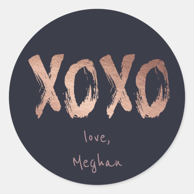 Rose Gold XOXO | Personalized Sticker (Front)