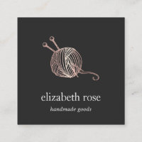 Gold knitting crochet yarn handmade kit pink business card