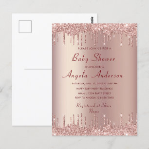 Rose Gold Your Baby Shower Invitation Card