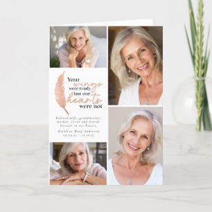 Rose Gold Your Wings Were Ready Photos Sympathy Letterpress Thank You Card