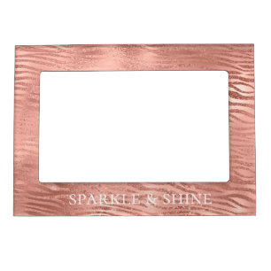 Rose Gold Zebra Animal Print Magnetic Frame