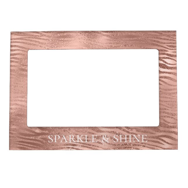 Rose Gold Zebra Animal Print Magnetic Frame (Front)