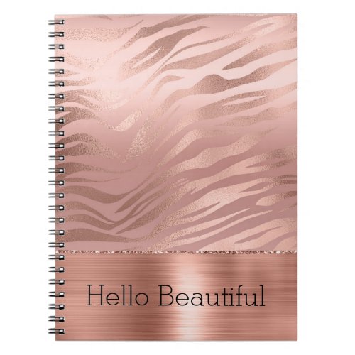 Rose Gold Zebra  Notebook