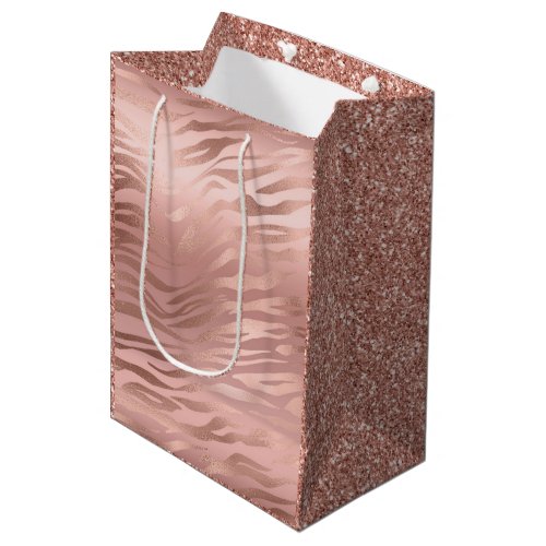 Rose Gold Zebra Print Medium Gift Bag