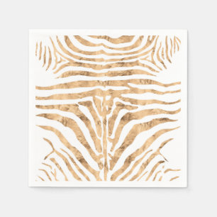 Rose gold zebra skin pattern napkins