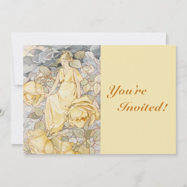Rose Golden Goddess | Garden Party Invitation (Front)