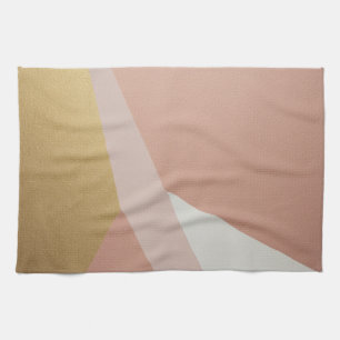 Rose Golden Hour Geometry Kitchen Towel