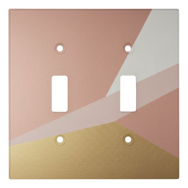 Rose Golden Hour Geometry Light Switch Cover (Front)