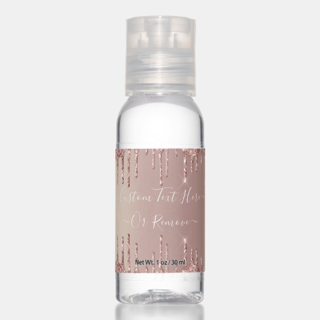 Rose GoldGlitter Custom Text Hand Sanitizer (Front)