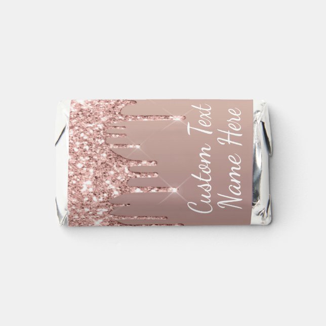 Rose Golf Glitter Custom Text Hershey's Miniatures (Front)