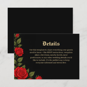 Rose Gothic Wedding Details Enclosure Card