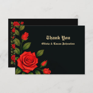 Rose Gothic Wedding Flat Thank You Card