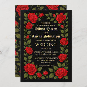 Rose Gothic Wedding Invitation