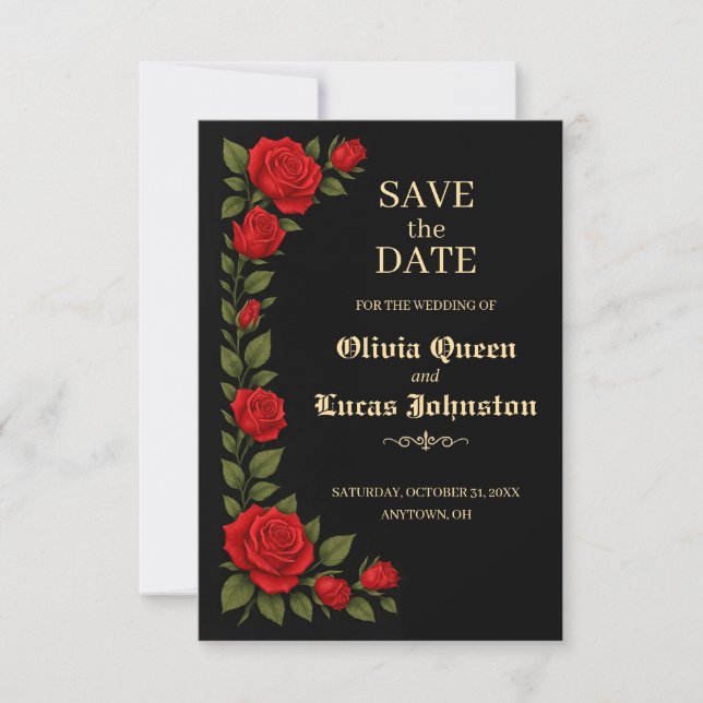 Rose Gothic Wedding Save the Date (Front)