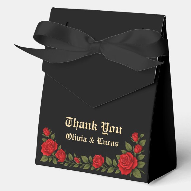 Rose Gothic Wedding Tent Favor Box (Front)