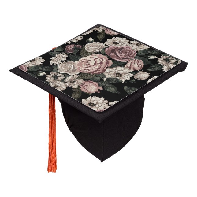 rose graduation cap topper (Angled)