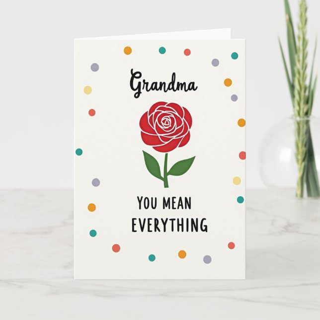 Rose Grandmas Loving Day Card (Front)