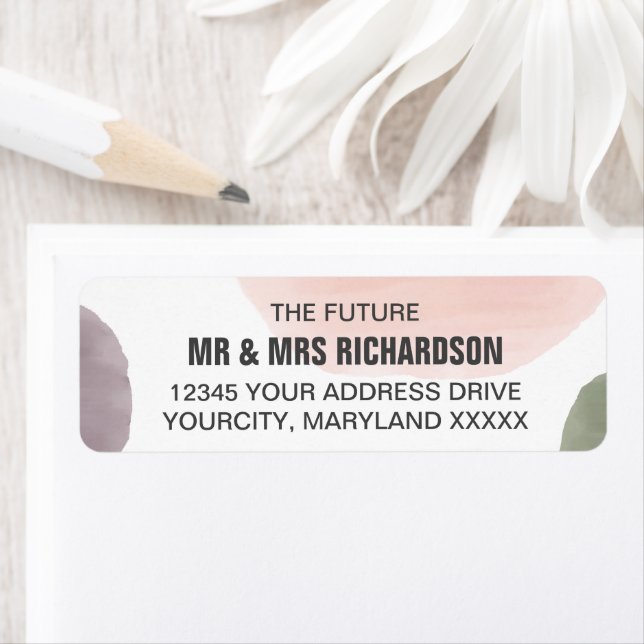 Rose, Grape & Sage Wedding Return Address Labels (Insitu)
