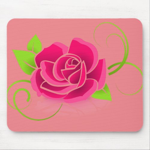 rose graphic flower deco mouse pad