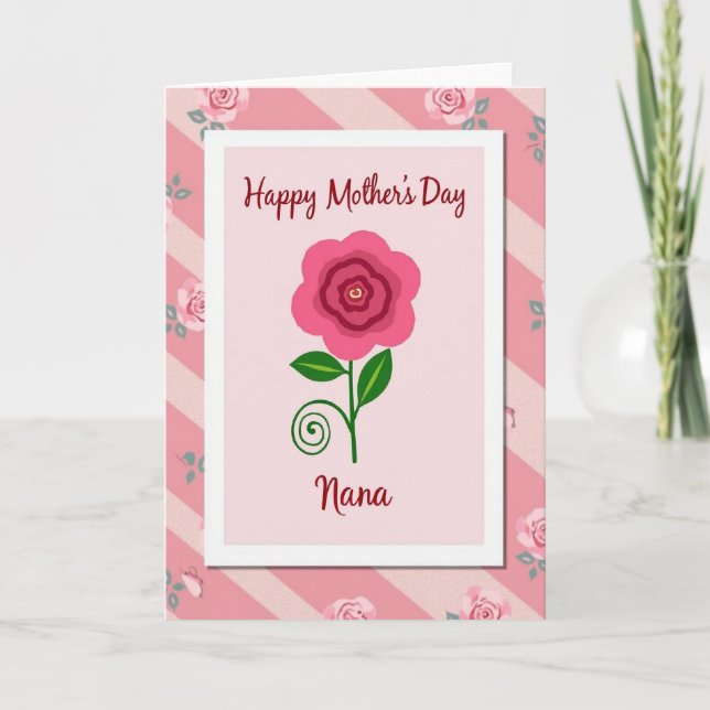 Rose Graphic Nana Mothers Day Card (Front)