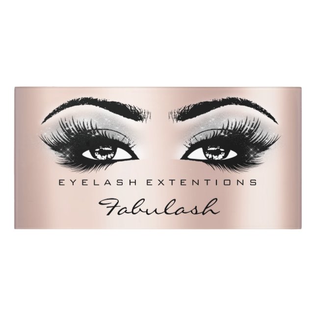Rose Gray Glitter Beauty Salon Lash Makeup Artist Door Sign (Classic Front)