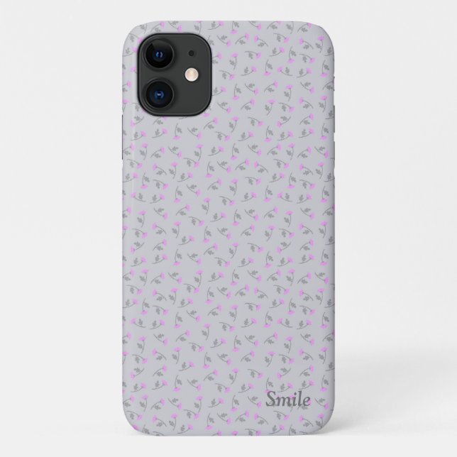 Rose (Gray) Name Custom Case-Mate iPhone Case (Back)