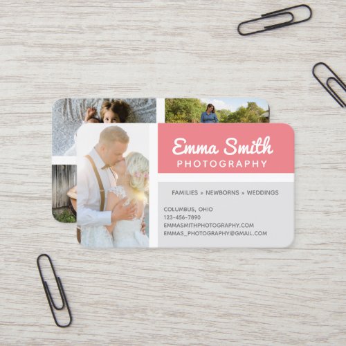 Rose  Gray Photography Photos Logo Personalized Business Card