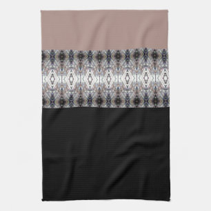 Rose grey blue and black modern accented kitchen towel