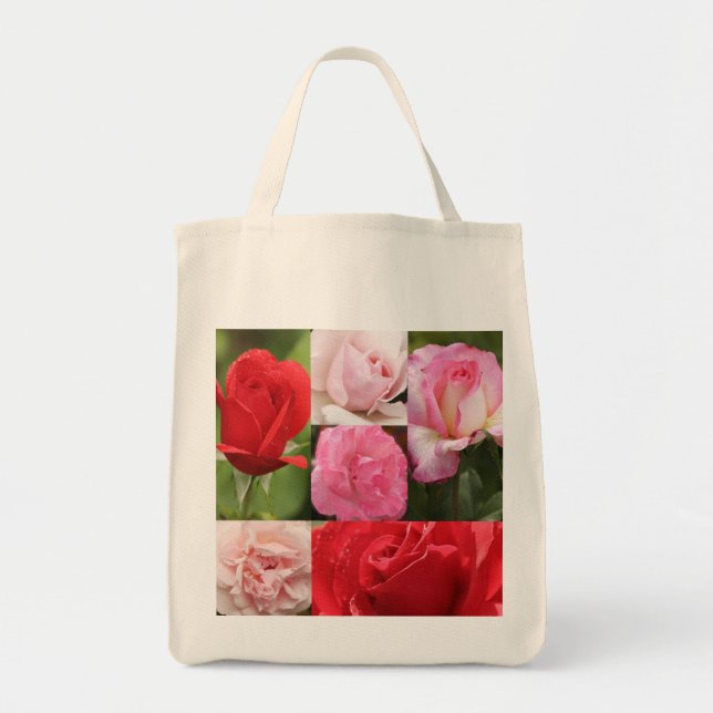 Rose grid tote bag (Front)