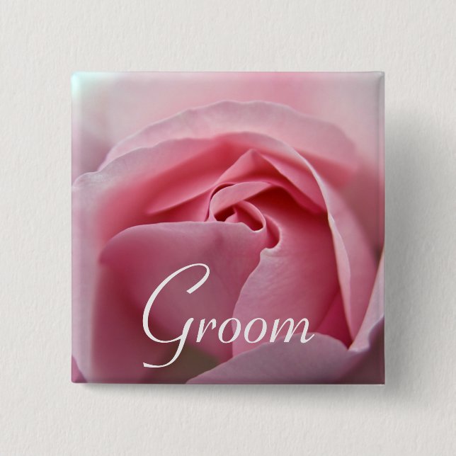Rose :: Groom Wedding Button (Front)