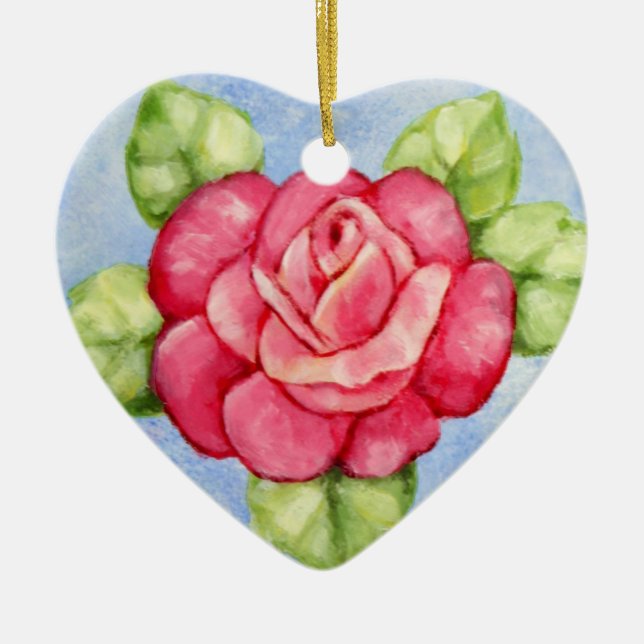 Rose Heart Christmas Ornament (Front)