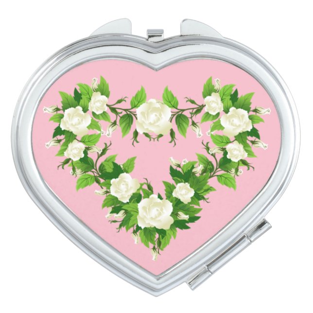 Rose Heart Compact Mirror (Front)
