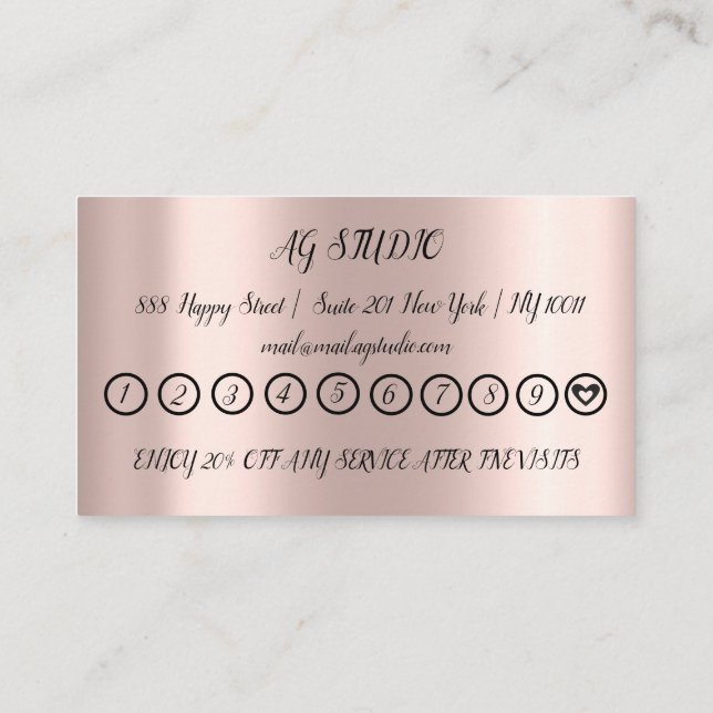  Rose Heart Gift Certificate Black 10 Loyalty (Back)