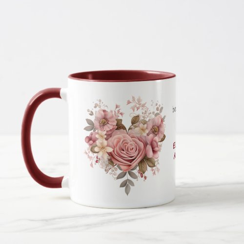 Rose Heart Love Being Called Nana Mug