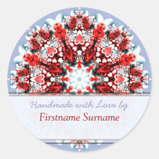 Rose Heart Mandala Label / Sticker