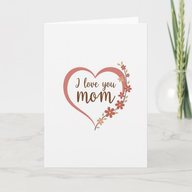 Rose Heart Mothers Day Wish Card (Front)