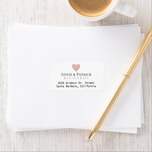Rose heart of love wife  husband names label