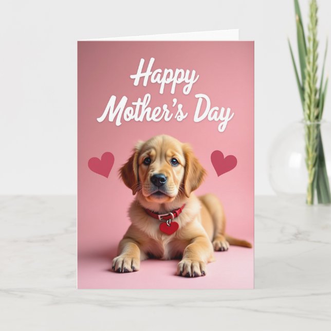 Rose Heart Puppy Love Card (Front)